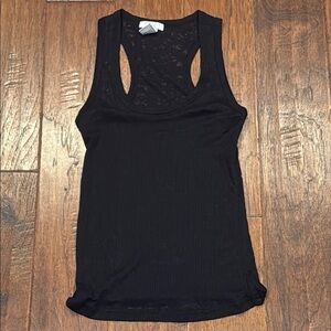 XL See Through Tight Fitting Black Sleeveless Women's Top